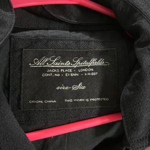 Wool all saints coat size UK 6 black